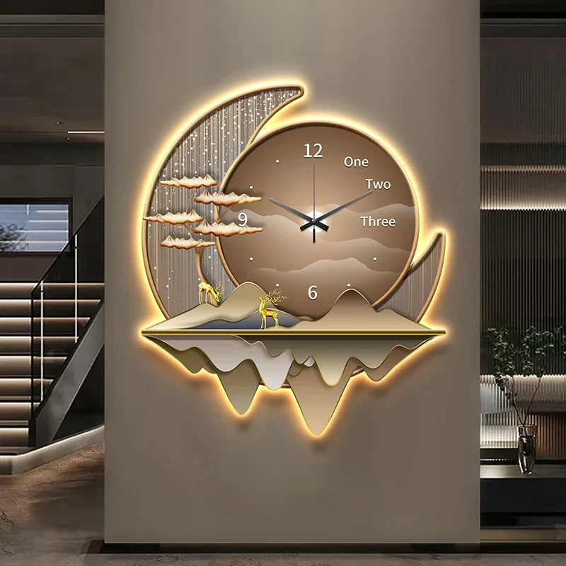Dlight Decor Clock Wall Light with Luxury Crystal Glow