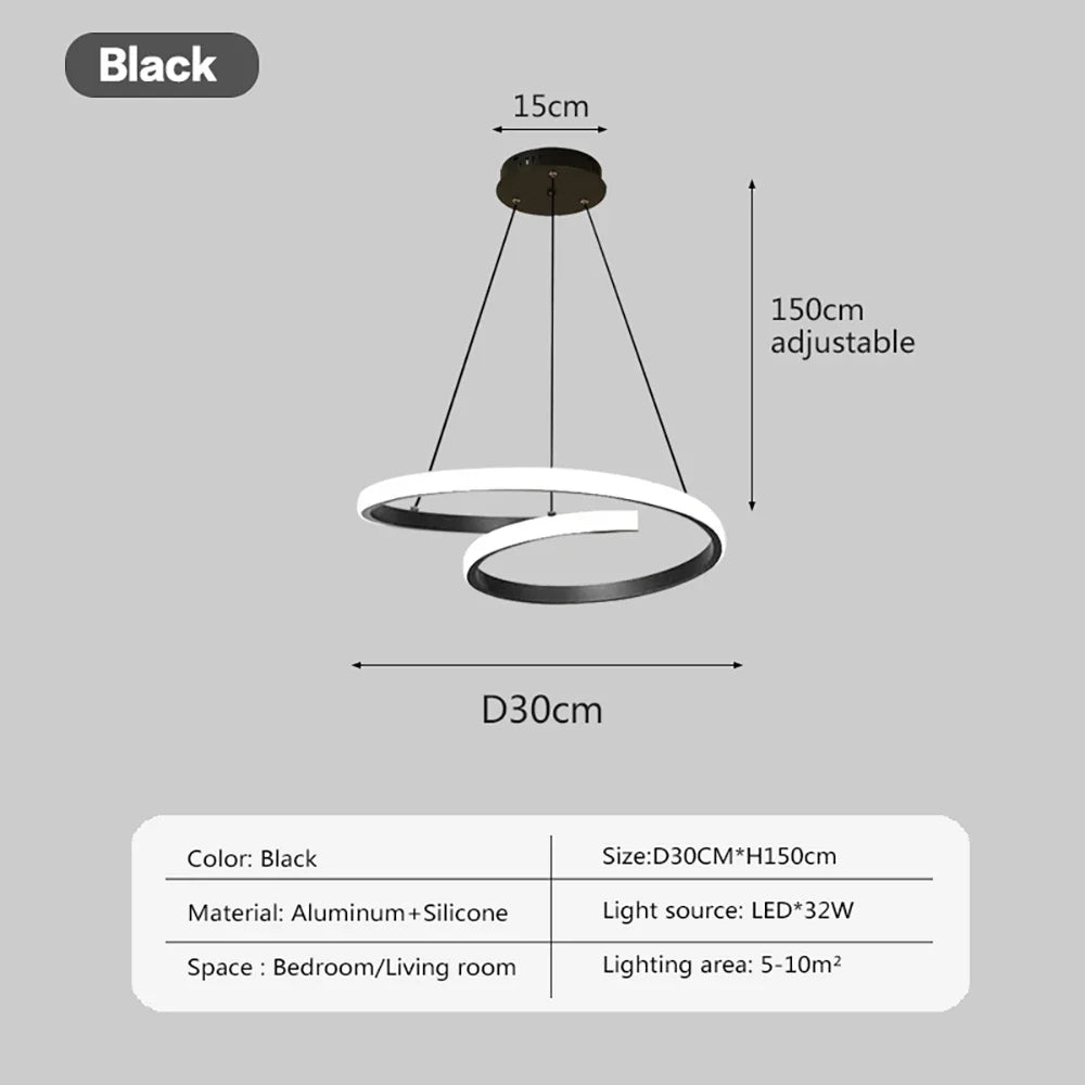 DecorBites™ LED Pendant Light Minimalist Double-Ring