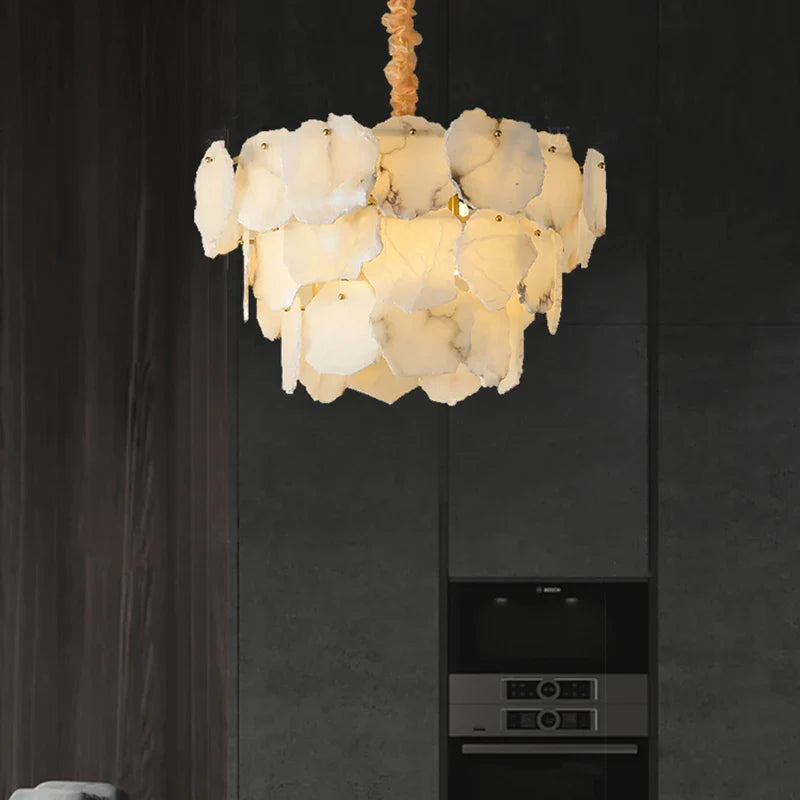 Marble Chandelier Round LED Light