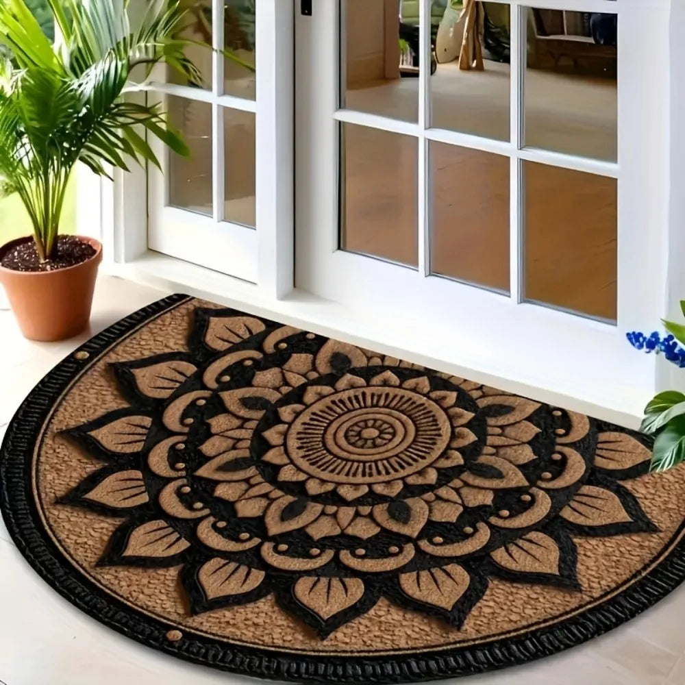 VIKAMA American-Style Floral Pattern Floor Mat, Non-Slip And Dirt-Proof, Home Decor Carpet In The Entrance, Bathroom And Kitchen