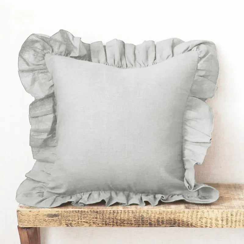 Linen Ruffle Pillowcases Home Decor