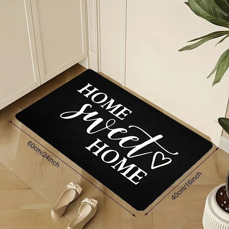 VIKAMA "HOME SWEET HOME" Valentine's Day Heart-Design Welcome Door Mat, Outdoor Garden Non-Slip Carpet, Holiday Gift, Home Decor