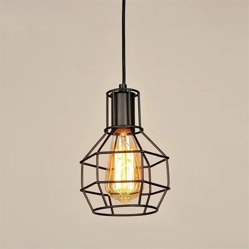 DecorBites™ Industrial Iron Pendant Light Vintage