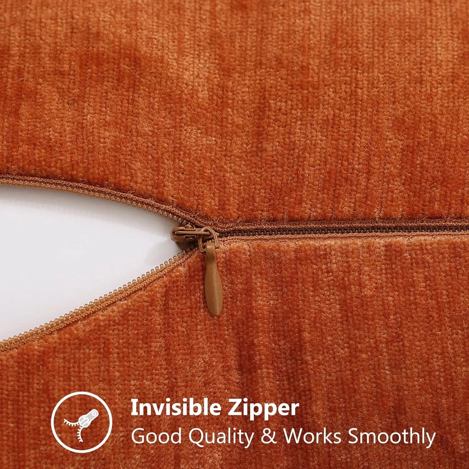 Chenille Fall Orange Throw Pillow Covers