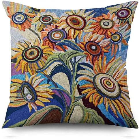 Flower Pillow Cover Retro Decorative