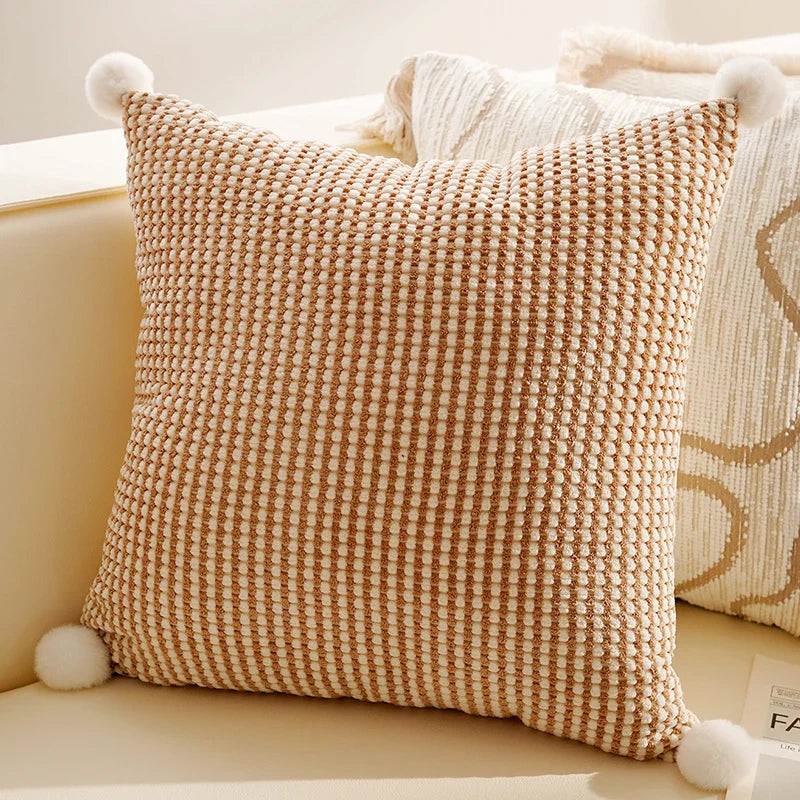 Brown Geometric Throw Pillow Cover