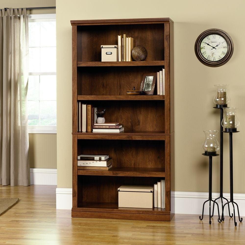 5-Shelf Bookcase in Oiled Oak Finish - PRHOMZ