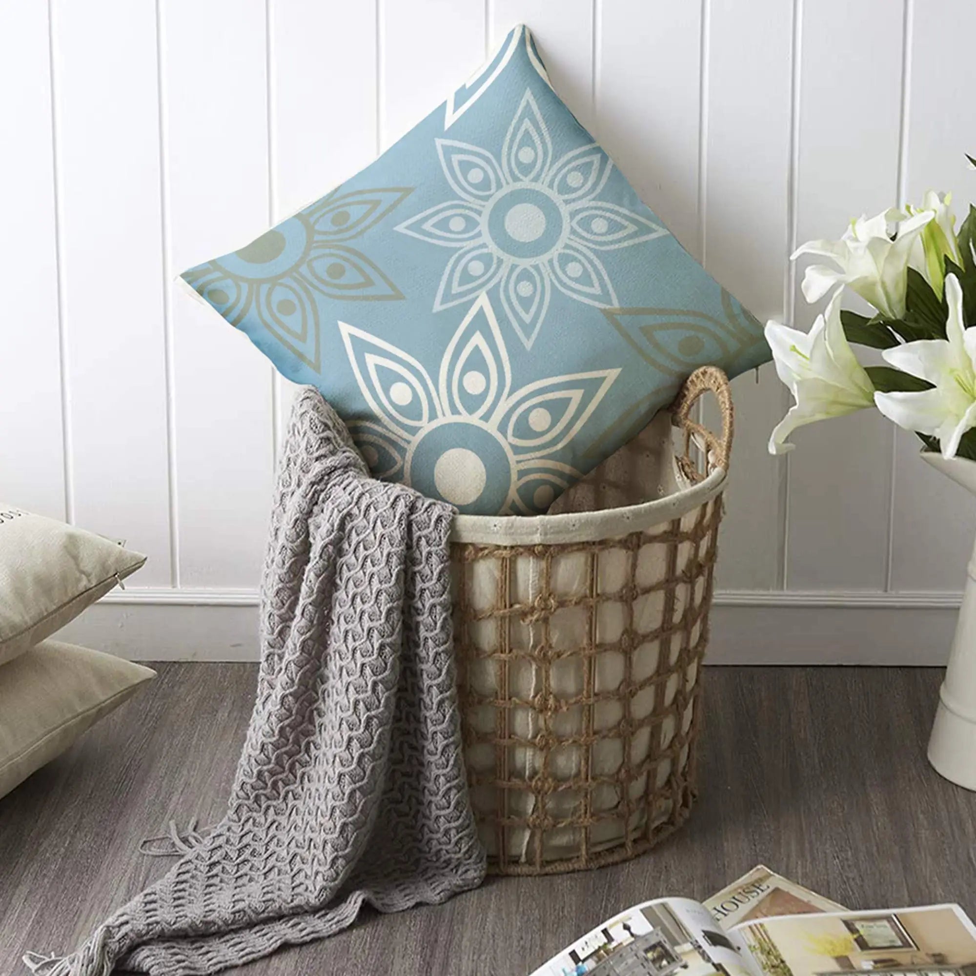 Linen Pillowcase Geometric Sofa Cushion