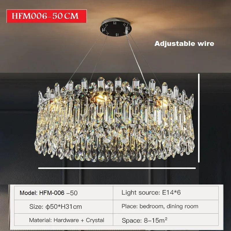DecorBites™ Crystal Pendant Chandelier Adjustable Lighting