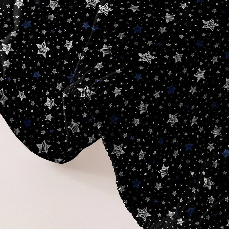 Stars Printed Fitted Sheet Matte