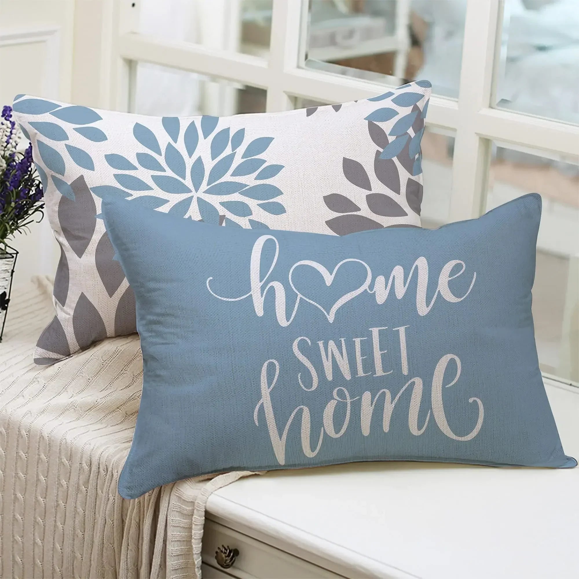 Linen Pillowcase Geometric Sofa Cushion Cover