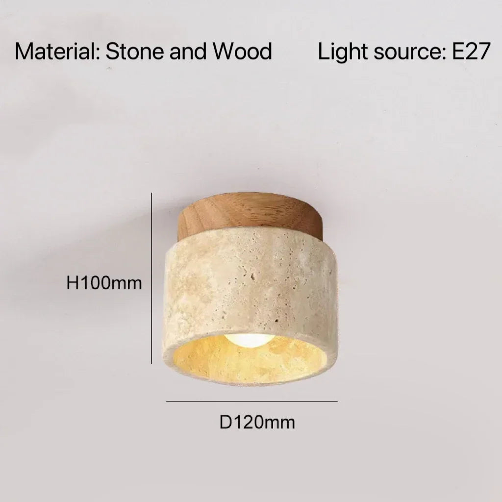 DecorBites™ Travertine Ceiling Lamp Flush Mount