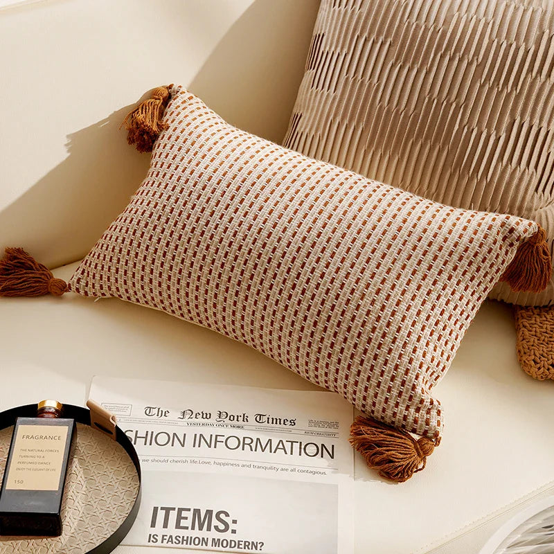 Brown Geometric Throw Pillow Cover