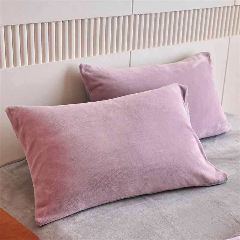 Milk Velvet Pillowcases Solid Color