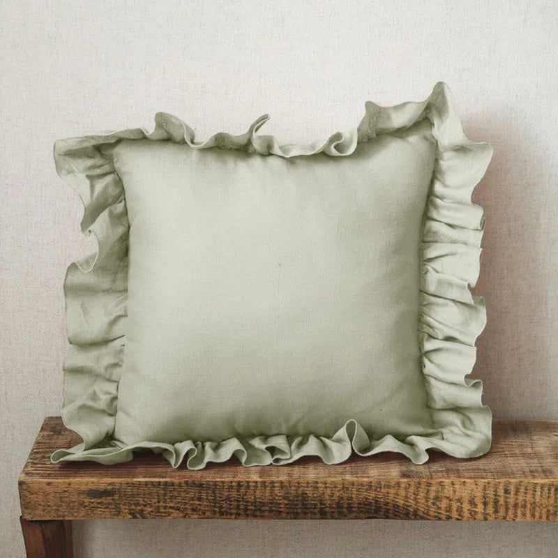 Linen Ruffle Pillowcases Home Decor