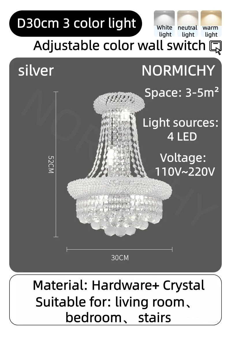DecorBites™ Crystal Chandelier Large High Ceiling