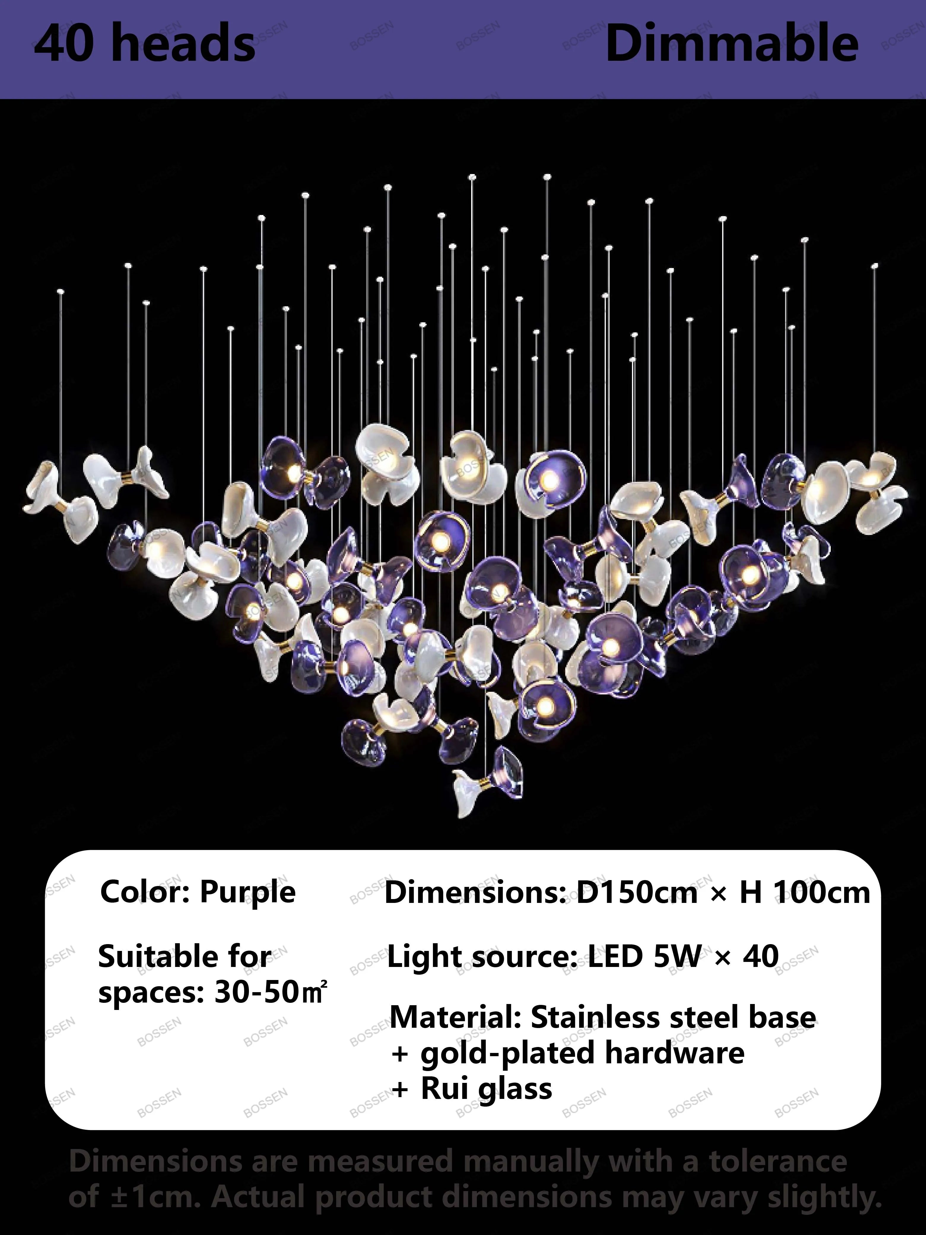 DecorBites™ Crystal Chandelier Dimmable Glass Pendant Light