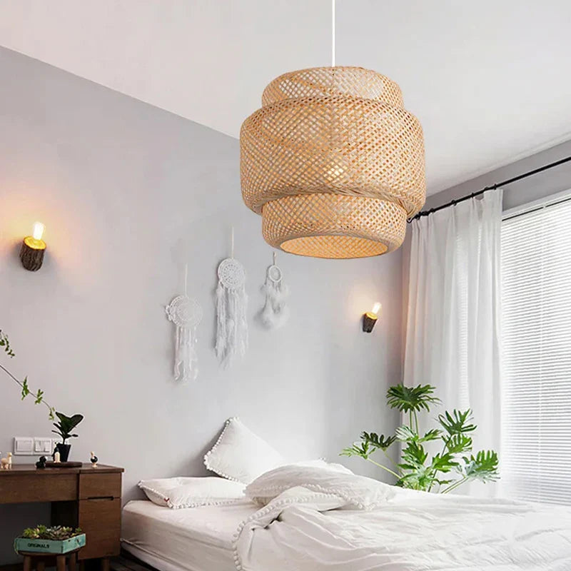 Bamboo Pendant Light Handmade 30cm