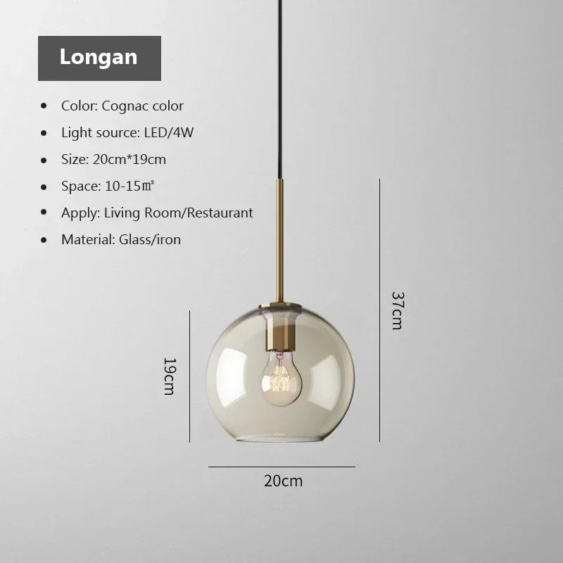 DecorBites™ LED Pendant Light Glass Single Head