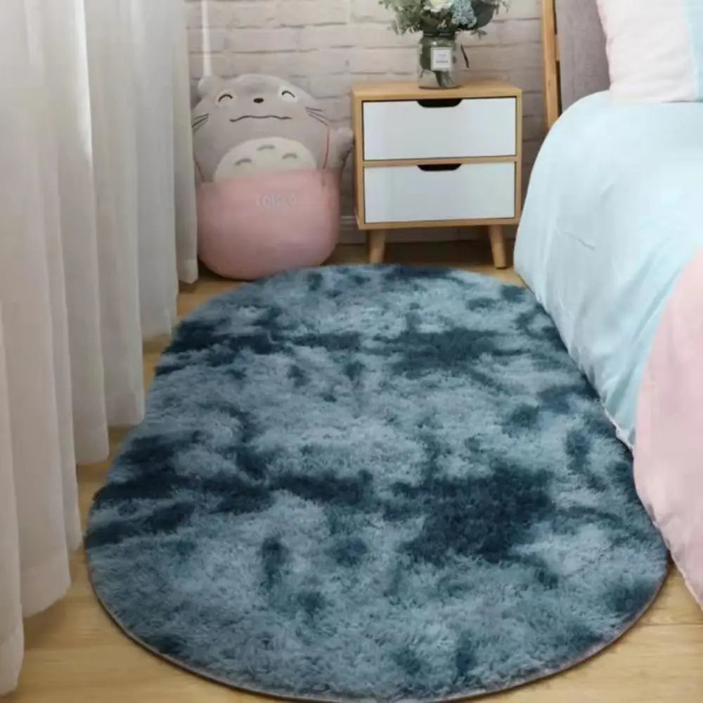 VIKAMA Soft Bedside Carpet Oval Carpet Girl Rug For Bedroom Carpet For Live Room Winter Warm Floor Mat Doormat Home Decoration