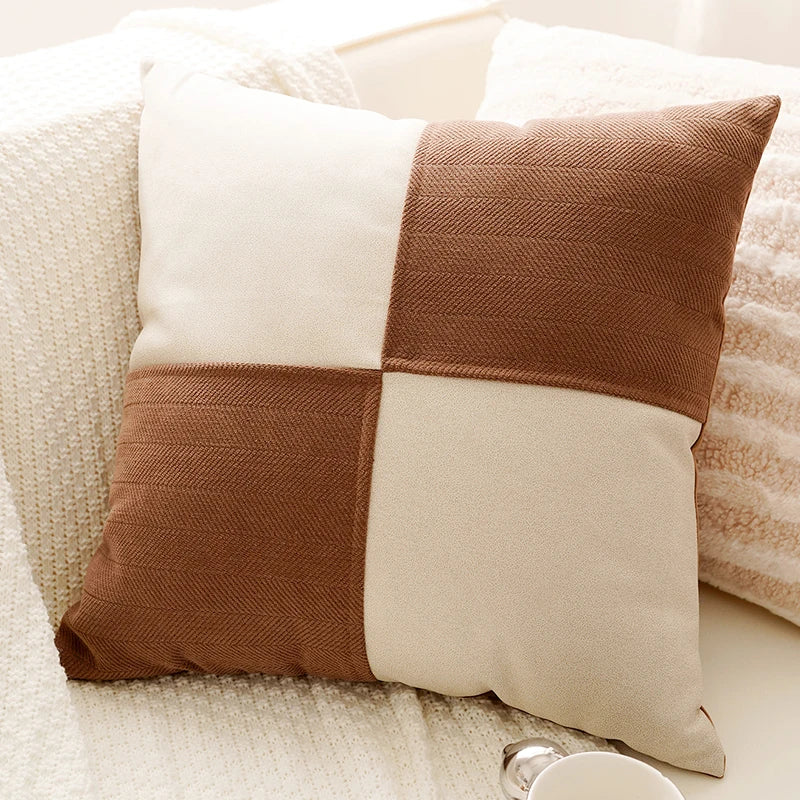 Brown Geometric Throw Pillow Cover