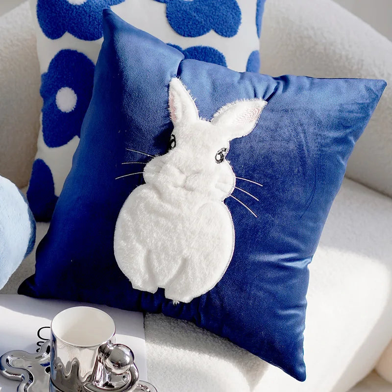 Blue Throw Pillow Cover Luxury Decor