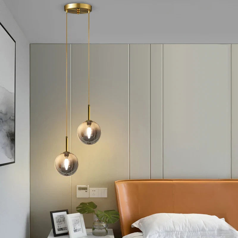 DecorBites™ LED Bedside Pendant Light Glass