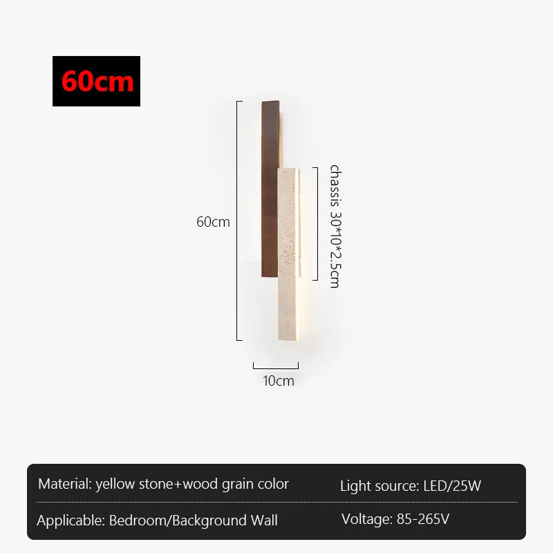 DecorBites™ Stone Wall Sconce Yellow Travertine