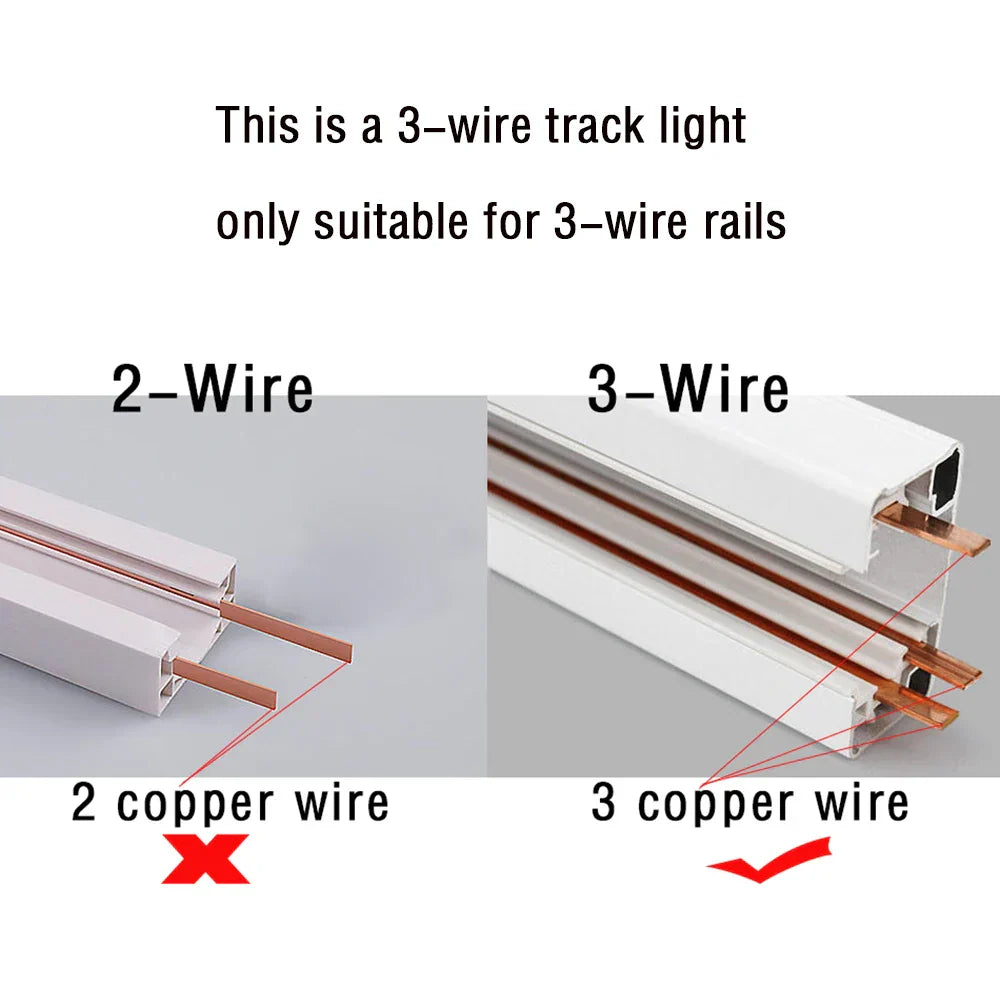 3-Wire LED Track Light - Ceiling Spot Lamp for Clothing Shops