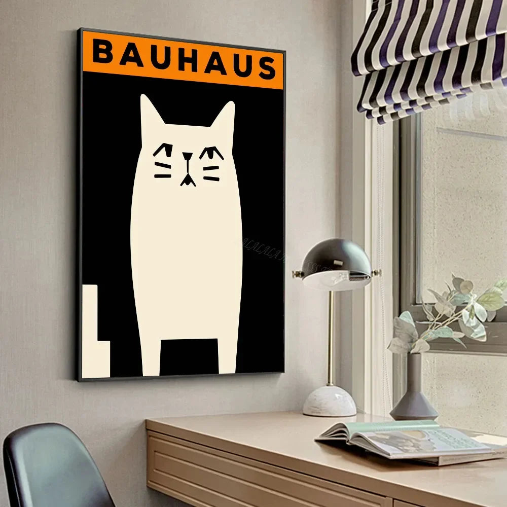 Bauhaus Abstract Art Exhibition Geometric Minimalist Lines Art Poster Canvas Painting Wall Prints Living Room Home Decor Poster
