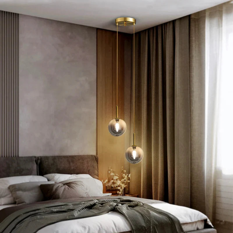 DecorBites™ LED Bedside Pendant Light Glass