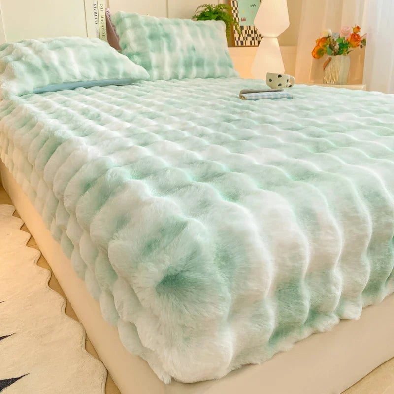 Bubble Fleece Single Bed Mattress Cover