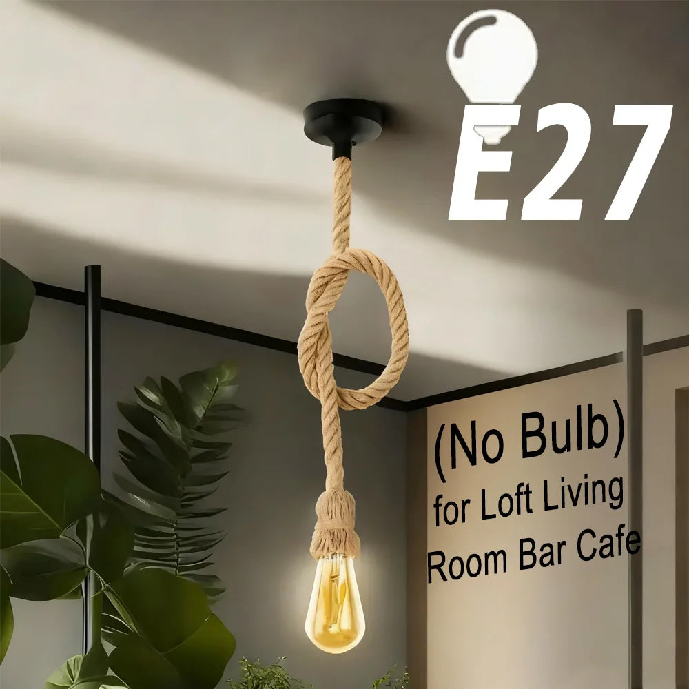 DecorBites™ Hemp Rope Pendant Light Ceiling Lamp