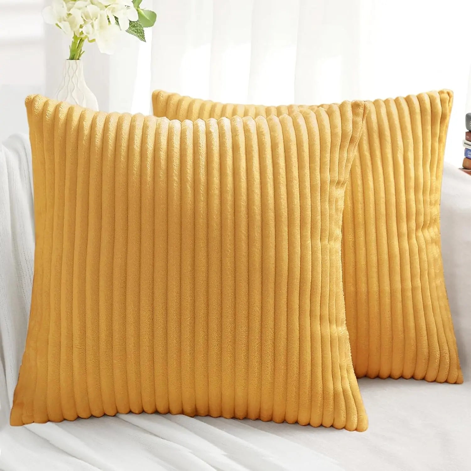 Striped Plush Pillowcases Set