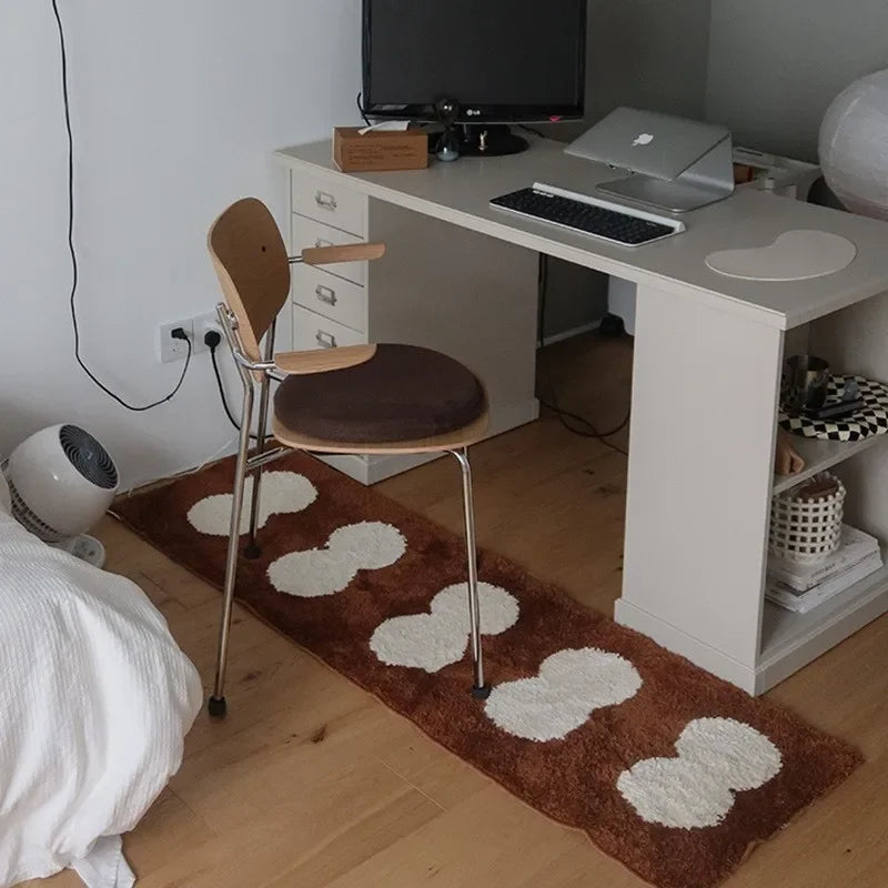VIKAMA Minimalist Black And White Bedside Rug For Bedrooms And Living Rooms Soft And Comfortable Plush Home Decor Rug