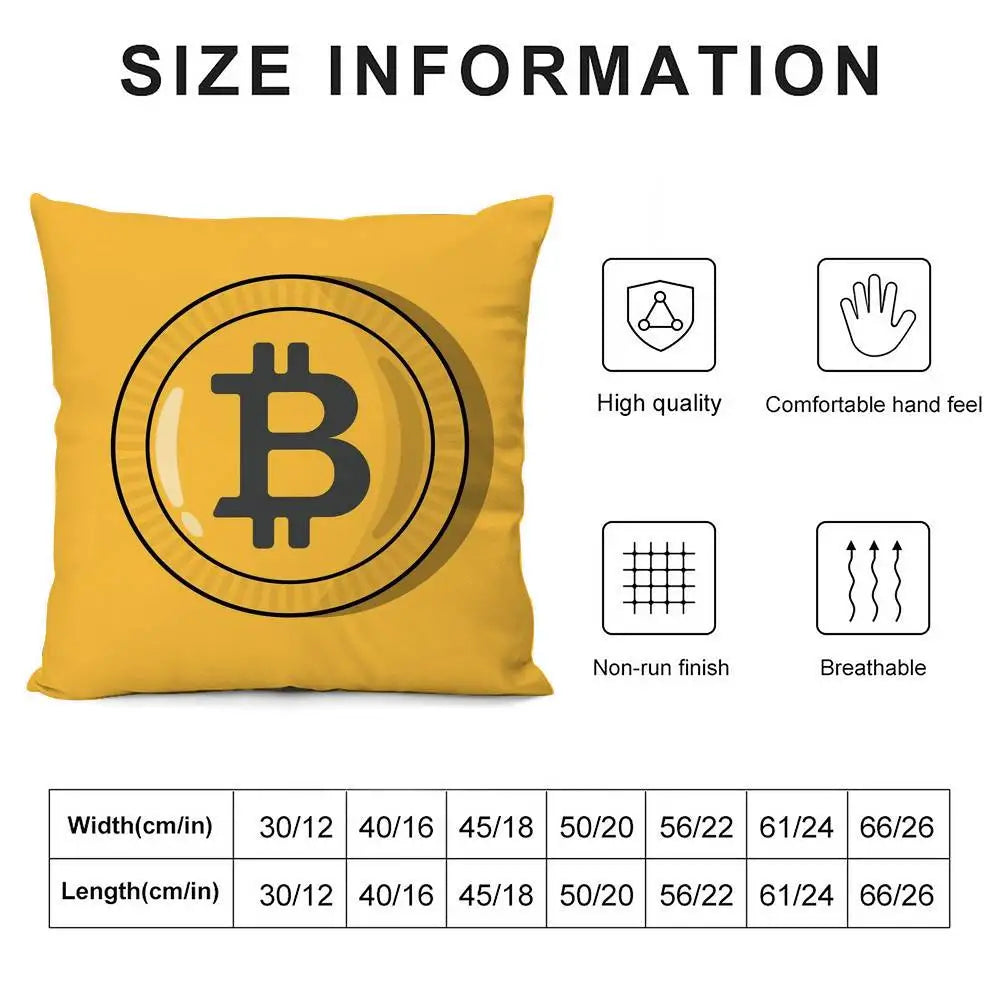 Bitcoin Pillow Case Soft Plush