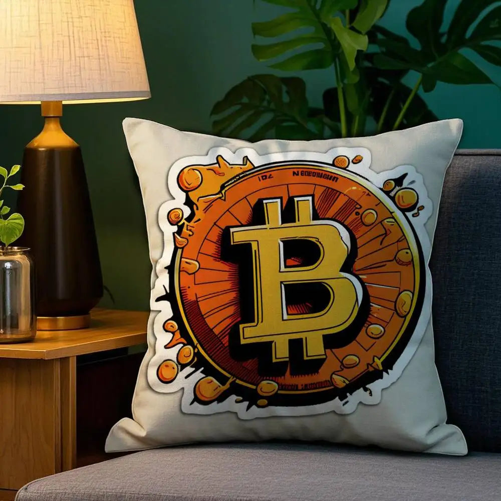Bitcoin Pillow Case Soft Plush