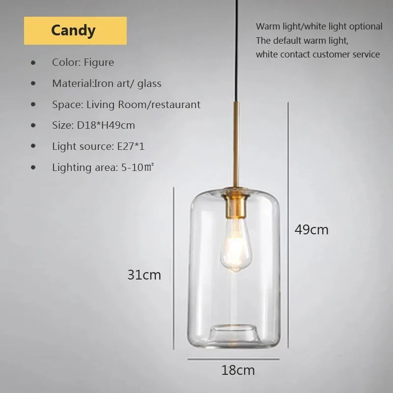DecorBites™ LED Pendant Light Glass Single Head