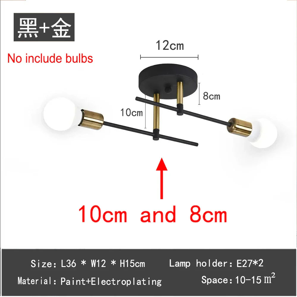 DecorBites™ Industrial Chandeliers Ceiling Lamp 2-Head