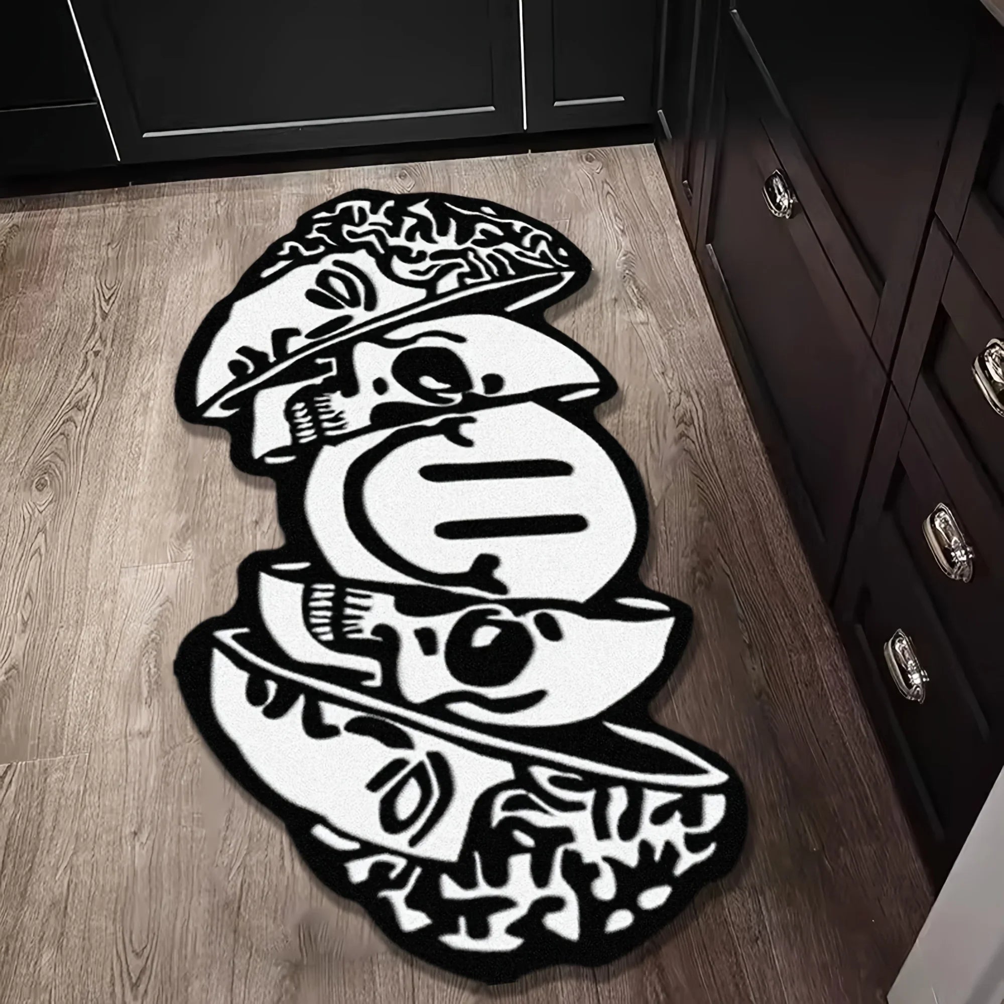 VIKAMA Creative Skull-Shaped Floor Mat Is Non-Slip And Dirt-Proof. Home Decoration Carpet In Living Rooms, Bedrooms, Entrance