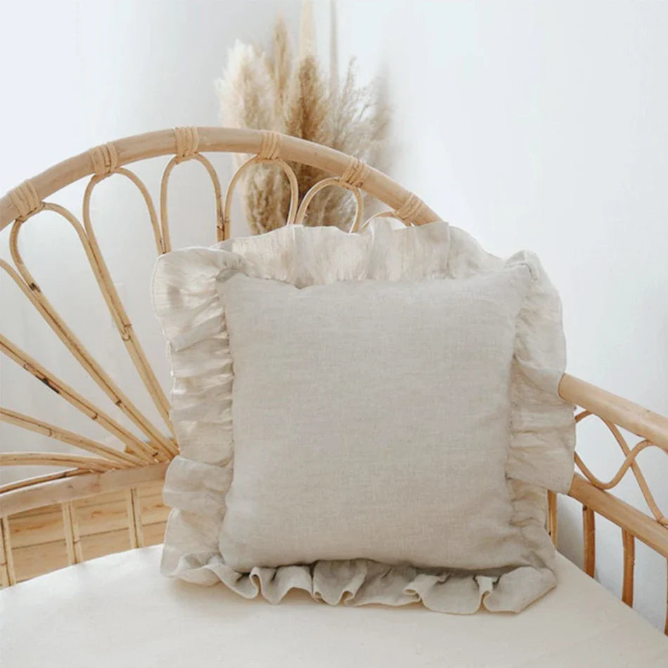 Linen Ruffle Pillowcases Home Decor