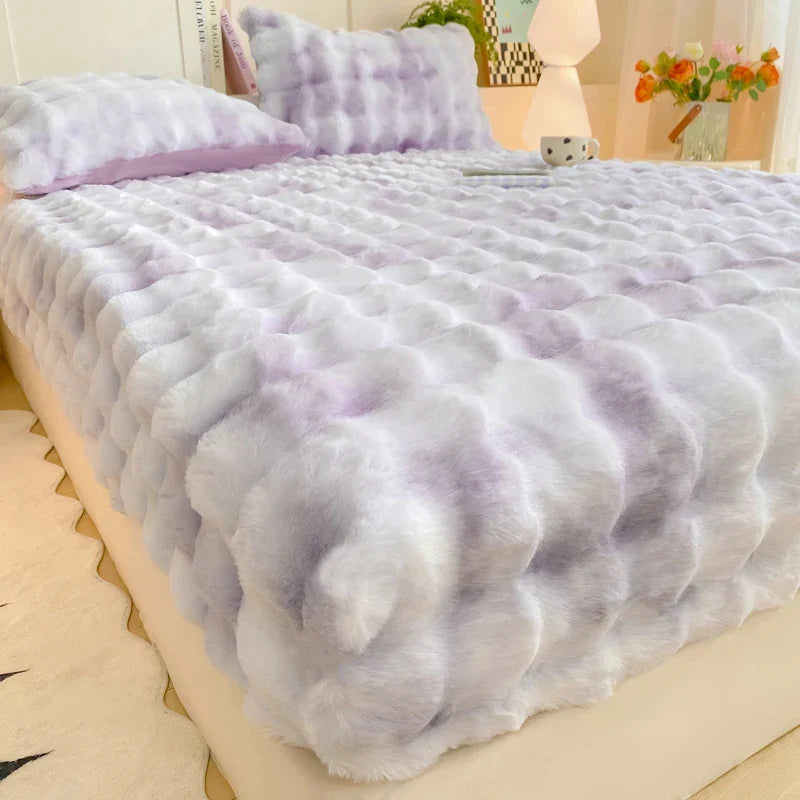 Bubble Fleece Single Bed Mattress Cover