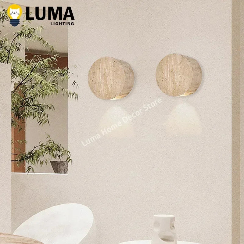 DecorBites™ Yellow Travertine Wall Sconce Lamp