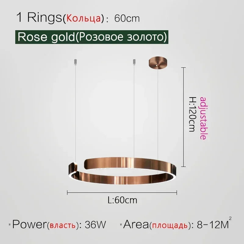 Round Gold Ceiling Chandeliers Lamp