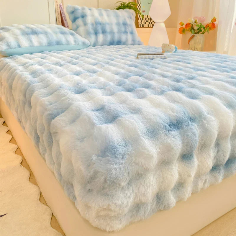Bubble Fleece Single Bed Mattress Cover