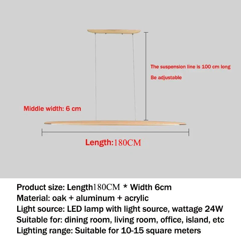 DecorBites™ Wooden Pendant Light Long Linear