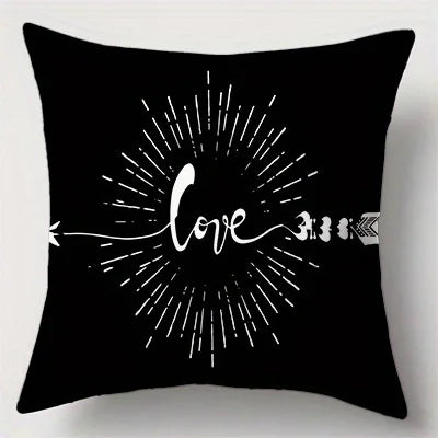 Love-themed Geometric Pillow Covers