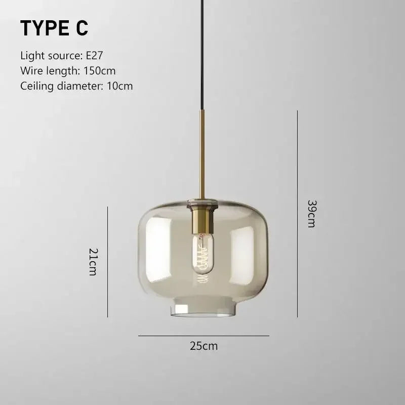 DecorBites™ LED Pendant Light Glass Single Head