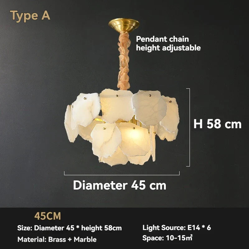 Marble Chandelier Round LED Light