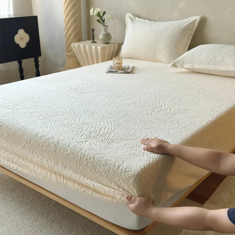 Milk Velvet Fitted Sheet Single